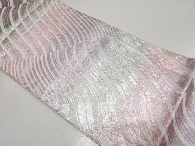 JAPANESE FUKURO OBI FOR FURISODE / WOVEN DIAGONAL STRIPE